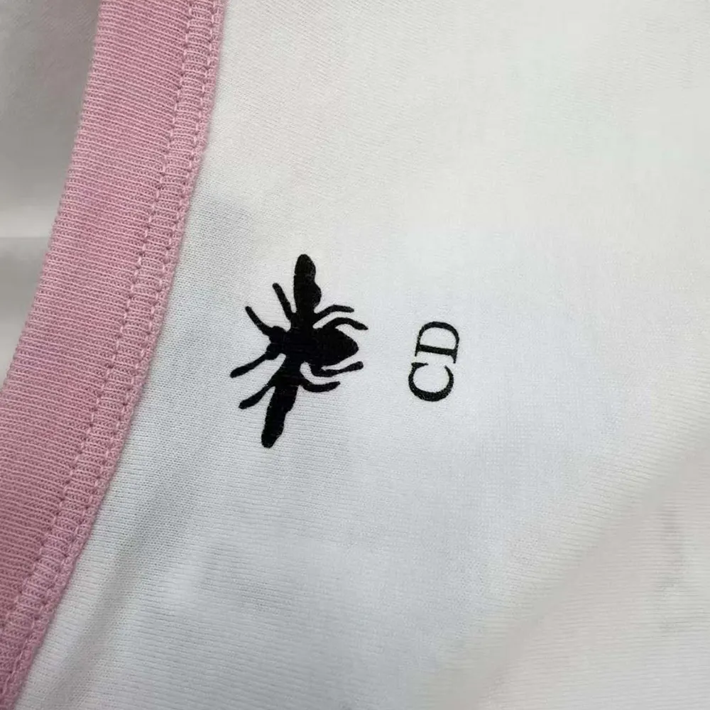 Dior Women Dioriviera T-Shirt Ecru and Pink Cotton Jersey - image 7