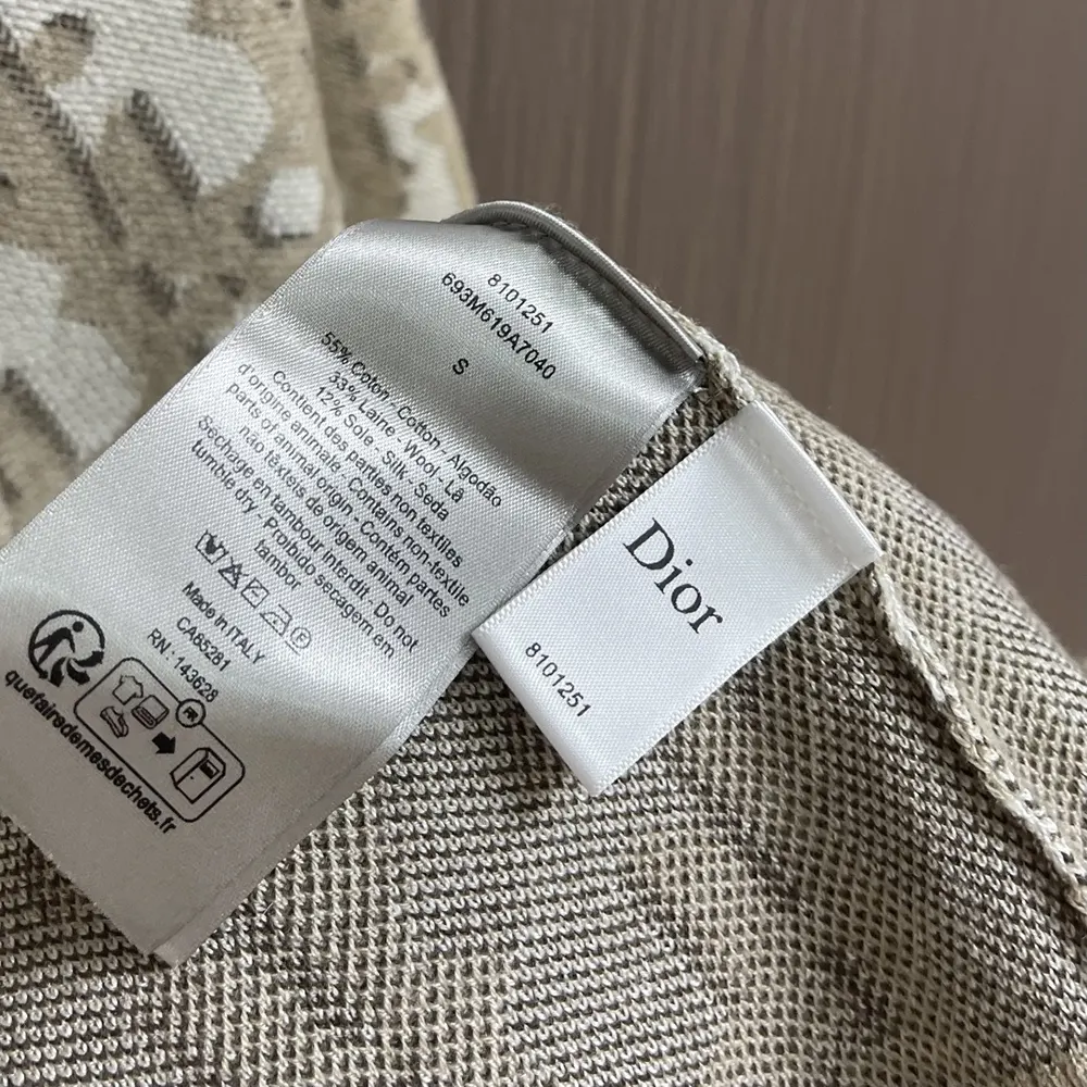 Dior Men Oblique T-Shirt Regular Fit Beige Cotton-Wool-Silk Jacquard - image 10