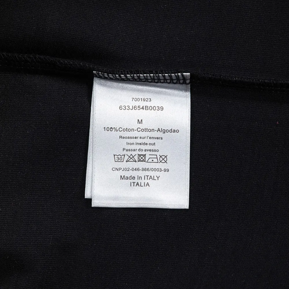 Dior Men T-Shirt with Dior Clover Embroidery Regular Fit Black Cotton Jersey - image 12