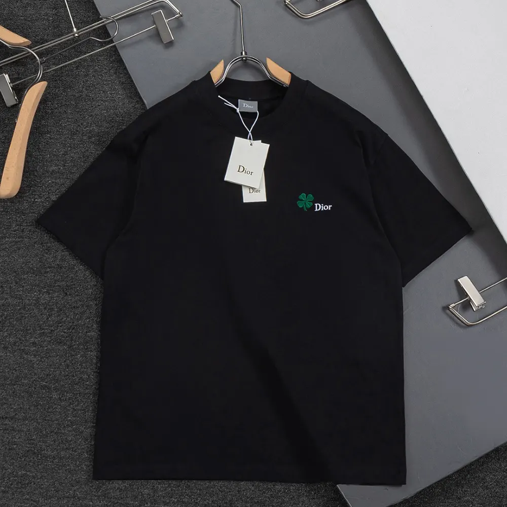 Side angle of Dior Men T-Shirt with regular fit and ribbed neckline