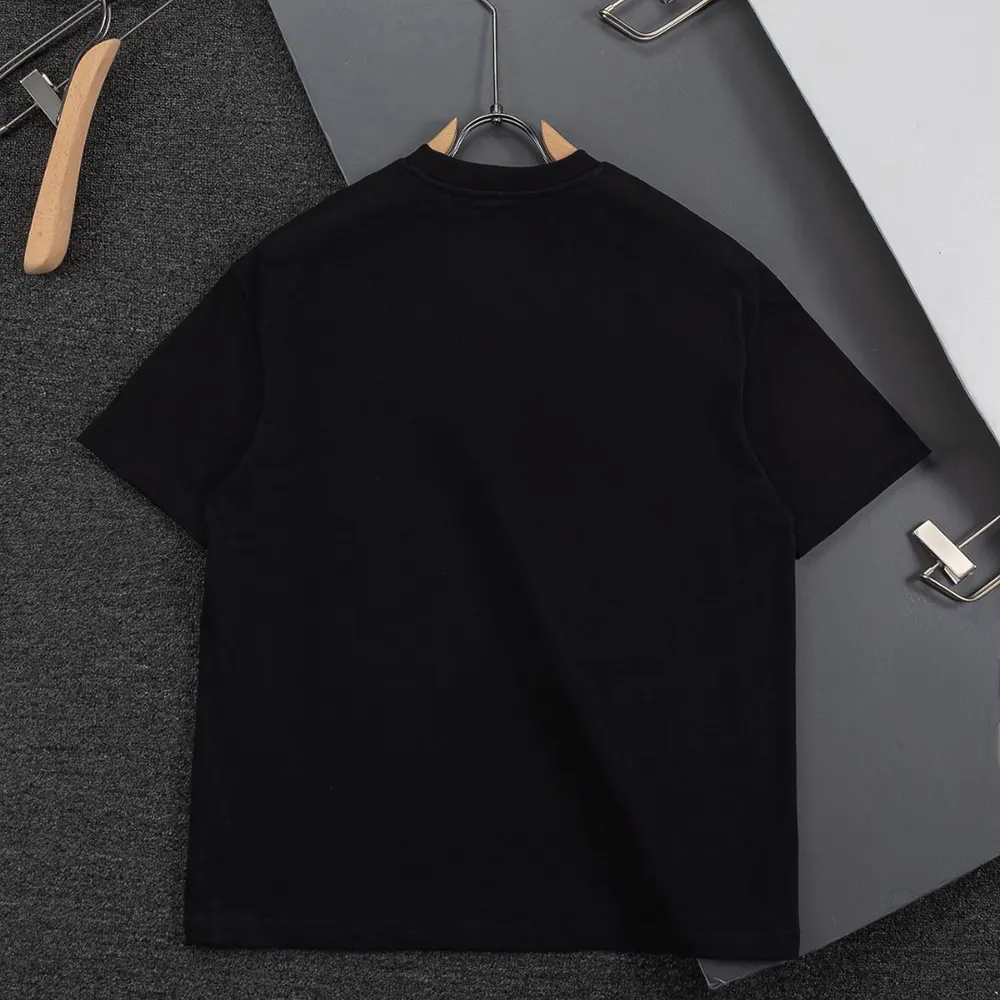 Dior Men T-Shirt with Dior Clover Embroidery Regular Fit Black Cotton Jersey - image 4