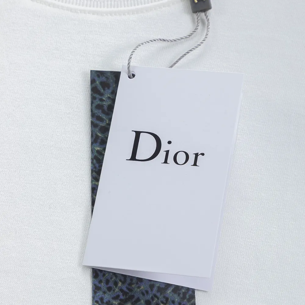 Dior Women T-Shirt with Dior Clover Embroidery Relaxed Fit White Cotton Jersey - image 12
