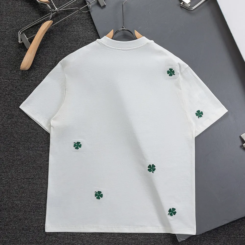 Dior Women T-Shirt with Dior Clover Embroidery Relaxed Fit White Cotton Jersey - image 4
