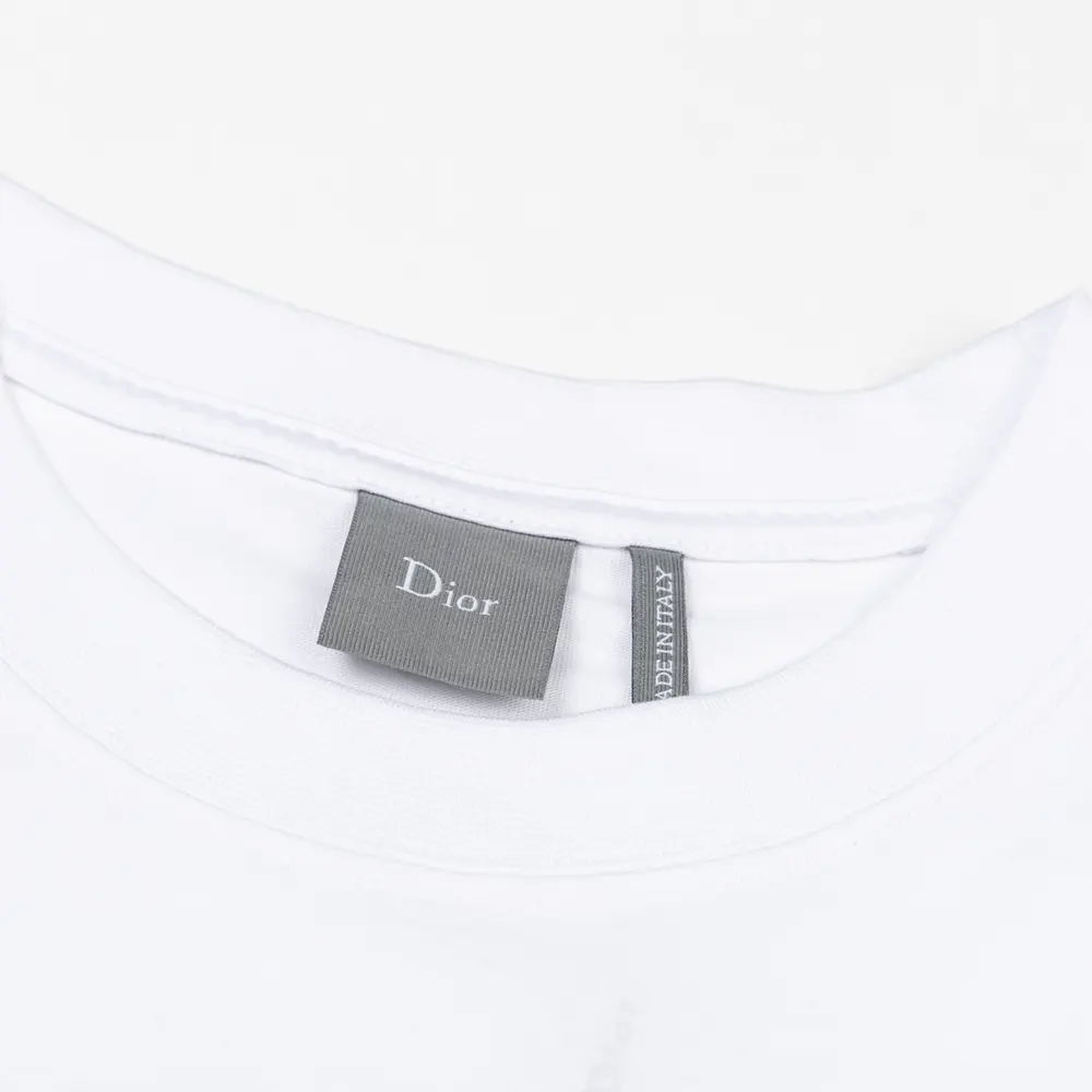 Dior Men T-Shirt with Horse Embroidery Relaxed Fit White Cotton Jersey - image 10