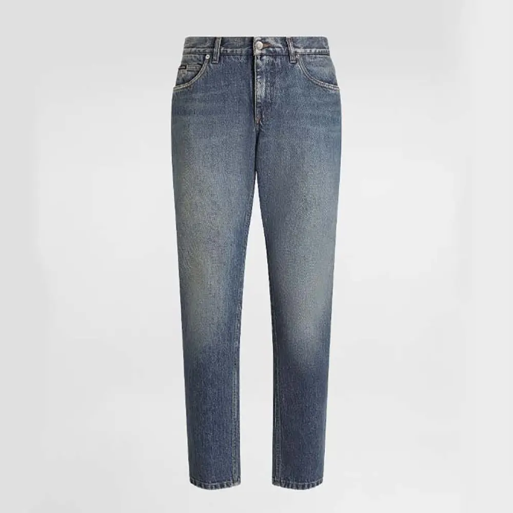 Front view of Dolce Gabbana D&G Men Regular Cotton Jeans in blue