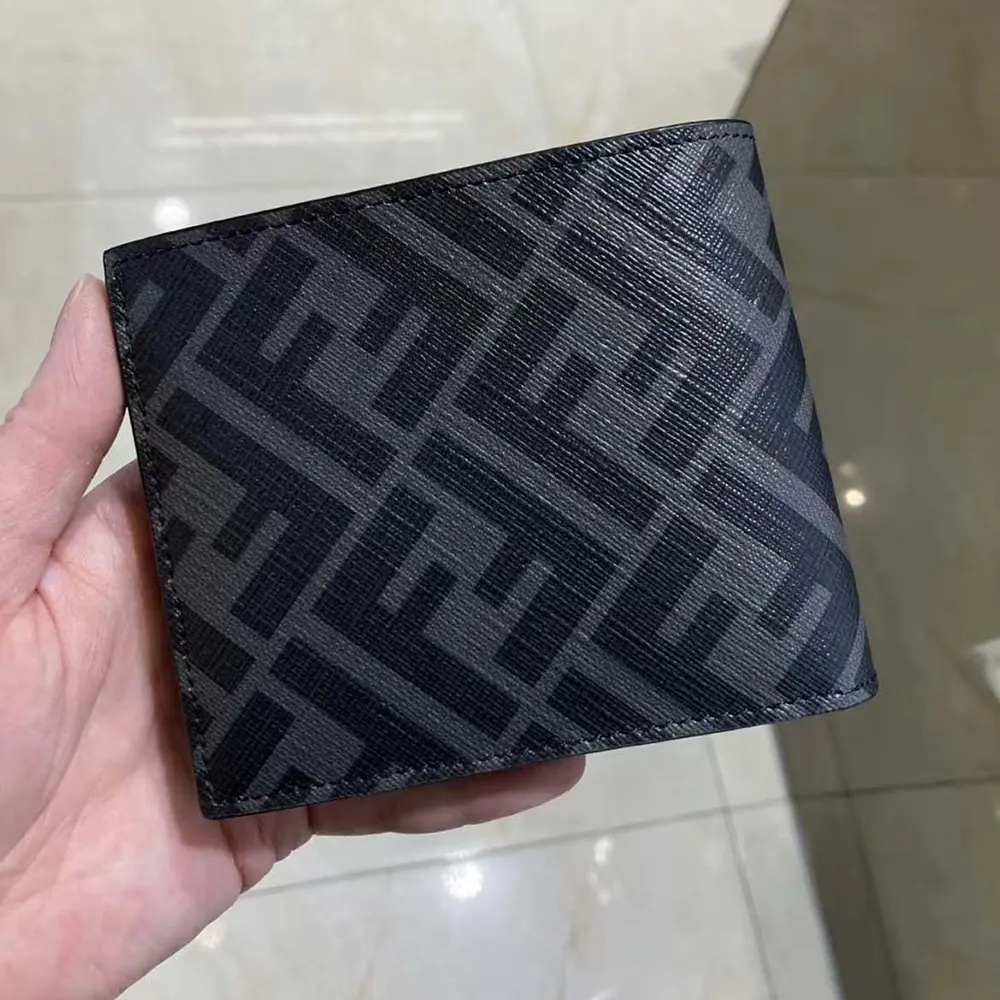 Fendi Men Bi-Fold Wallet in ROMA Logo FF Motif Fabric Gray - image 4