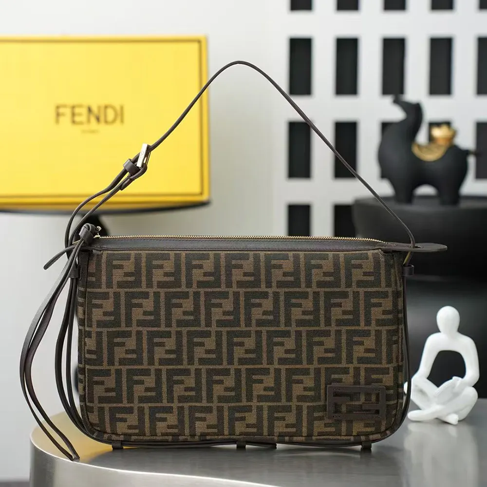 Fendi Men Simply FF Shoulder Bag with Fendi Baguette Motif - image 13