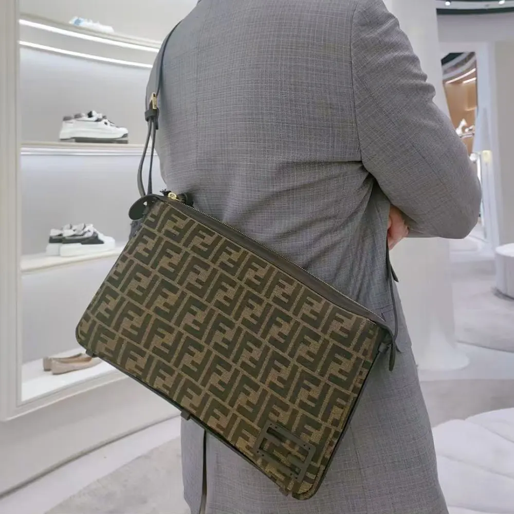 Fendi Men Simply FF Shoulder Bag with Fendi Baguette Motif - image 9