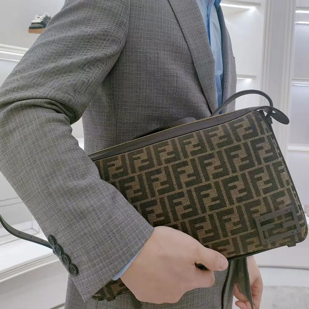 Fendi Men Simply FF Shoulder Bag with Fendi Baguette Motif - image 12