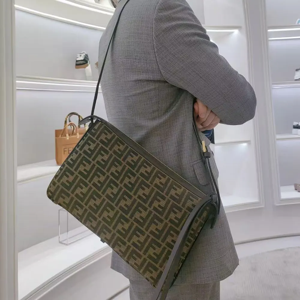 Fendi Men Simply FF Shoulder Bag with Fendi Baguette Motif - image 10