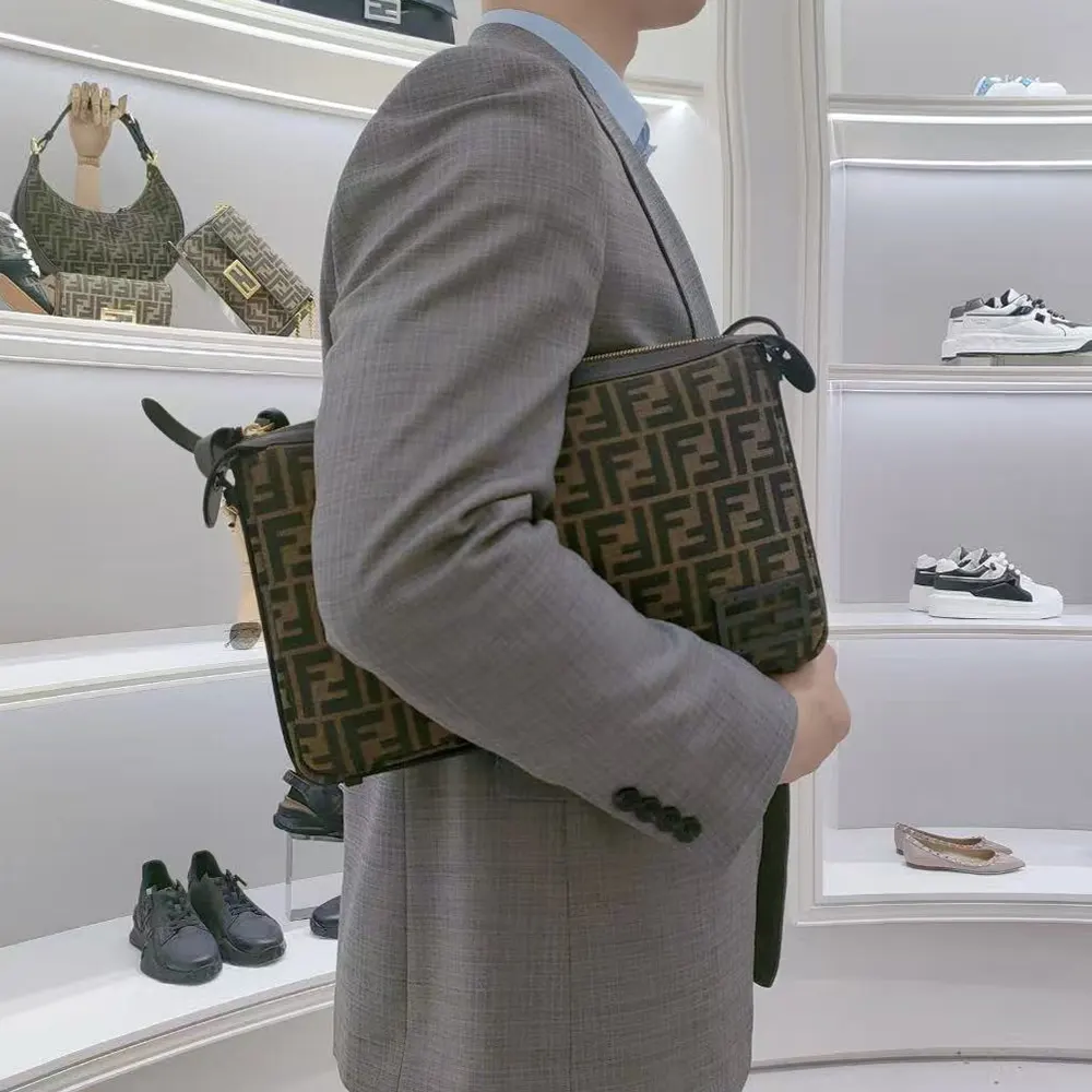 Fendi Men Simply FF Shoulder Bag with Fendi Baguette Motif - image 11