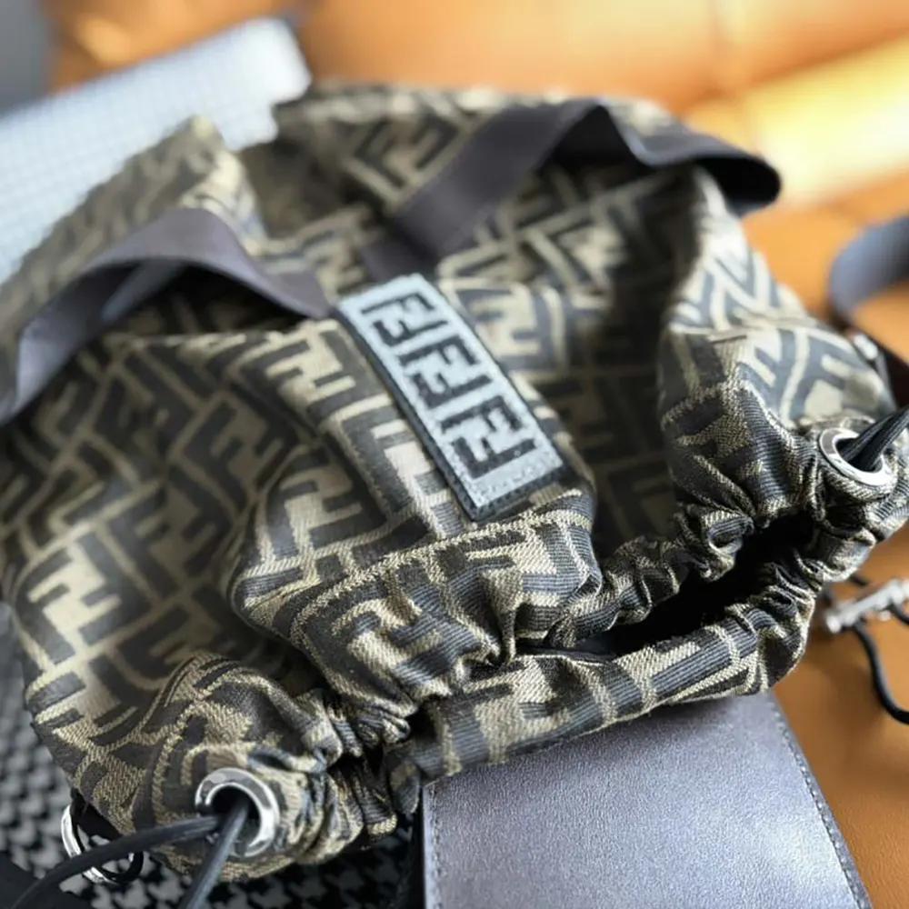 Fendi Men Strike Medium FF Jacquard Fabric Backpack-Brown - image 5