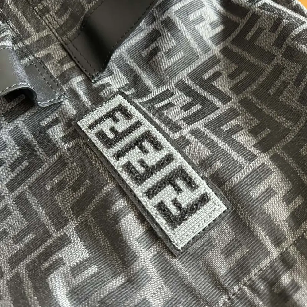 Fendi Men Strike Medium FF Jacquard Fabric Backpack-Gray - image 9