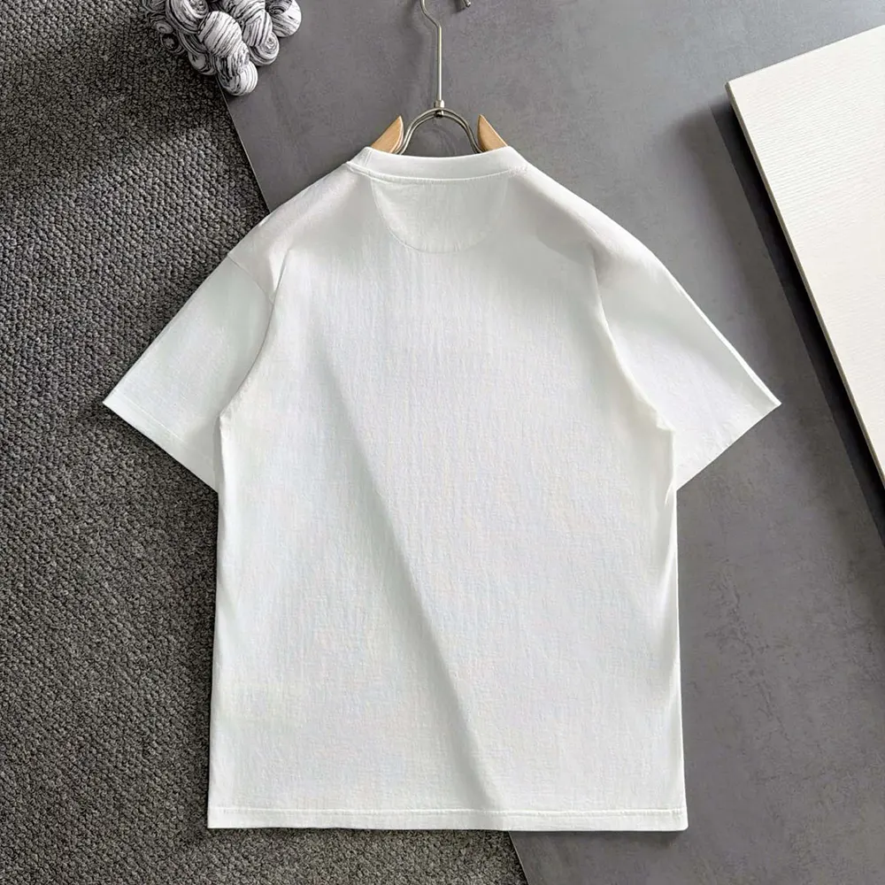 Side angle showing fit of Fendi Women White Cotton T-shirt
