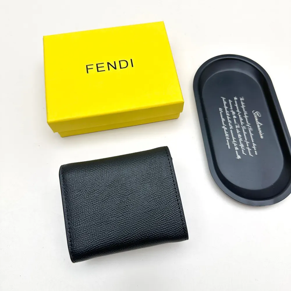 Fendi Unisex FF Diamonds Wallet Black Leather Wallet - image 4