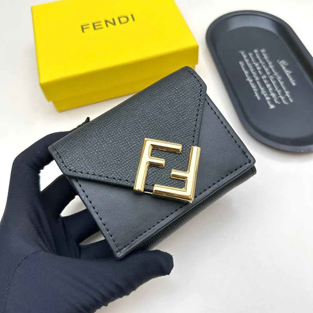 Fendi Unisex FF Diamonds Wallet Black Leather Wallet - image 5