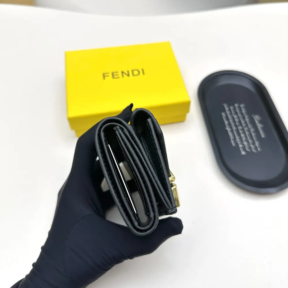 Fendi Unisex FF Diamonds Wallet Black Leather Wallet - image 8