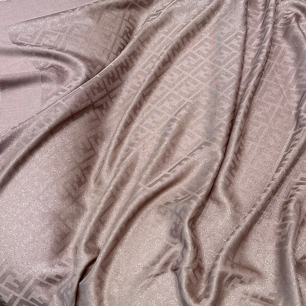 Fendi Unisex FF Shawl Dove Gray Silk and Wool Shawl - image 5