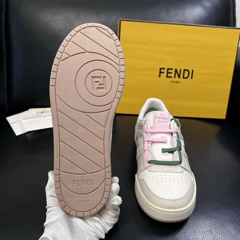 Fendi Unisex Match White Leather Low-tops - image 10