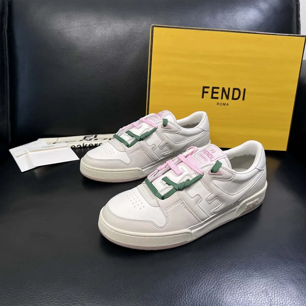 Fendi Unisex Match White Leather Low-tops - image 4