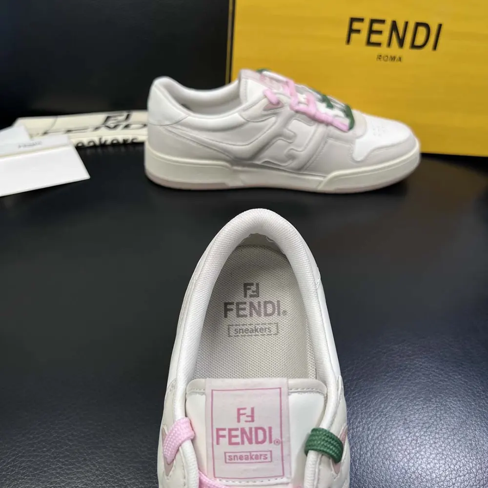 Fendi Unisex Match White Leather Low-tops - image 9
