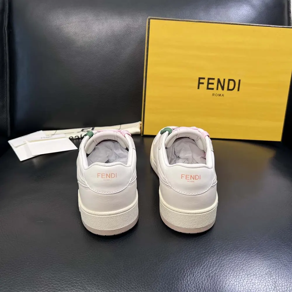 Fendi Unisex Match White Leather Low-tops - image 5