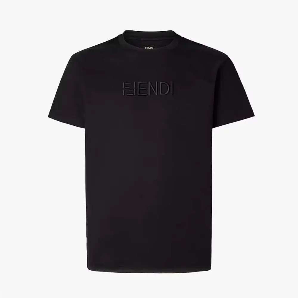 Fendi Men Black Cotton T-shirt