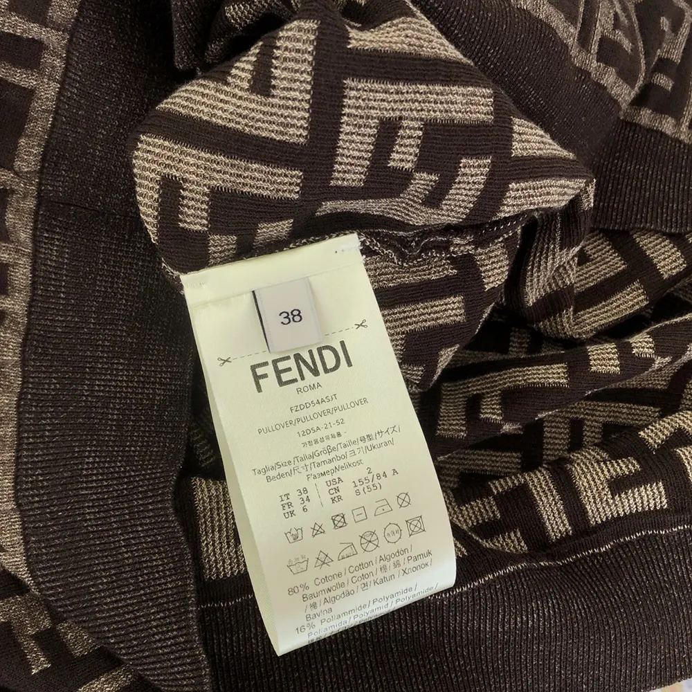 Fendi Women Brown FF Cotton Dress - image 10