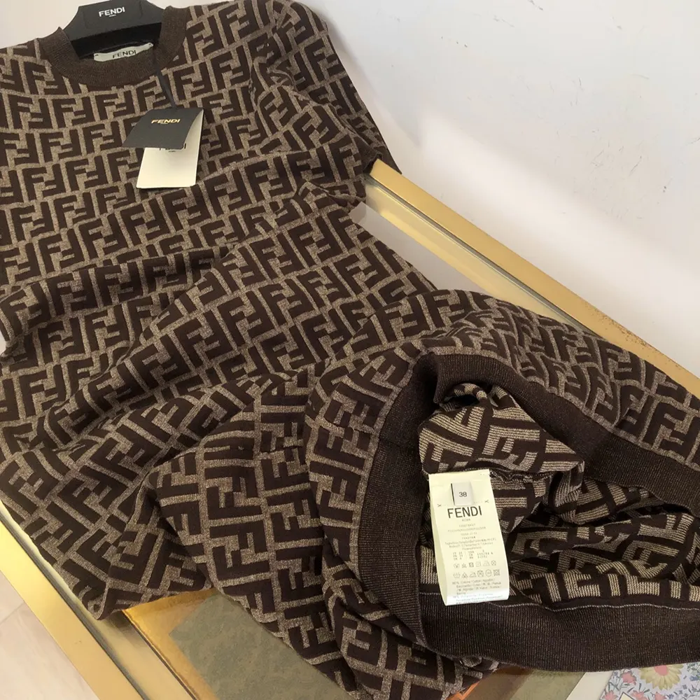 Fendi Women Brown FF Cotton Dress - image 5
