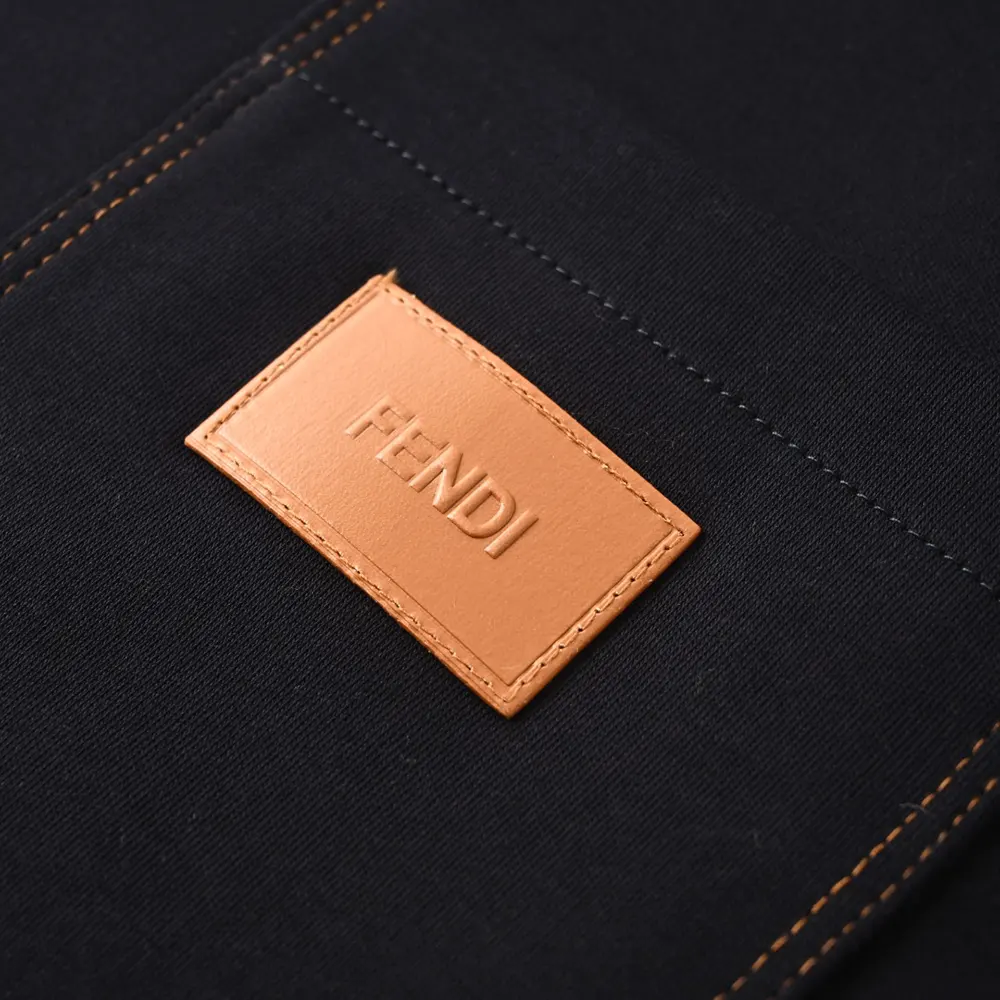 Fendi Men Dark Blue Cotton T-shirt - image 9