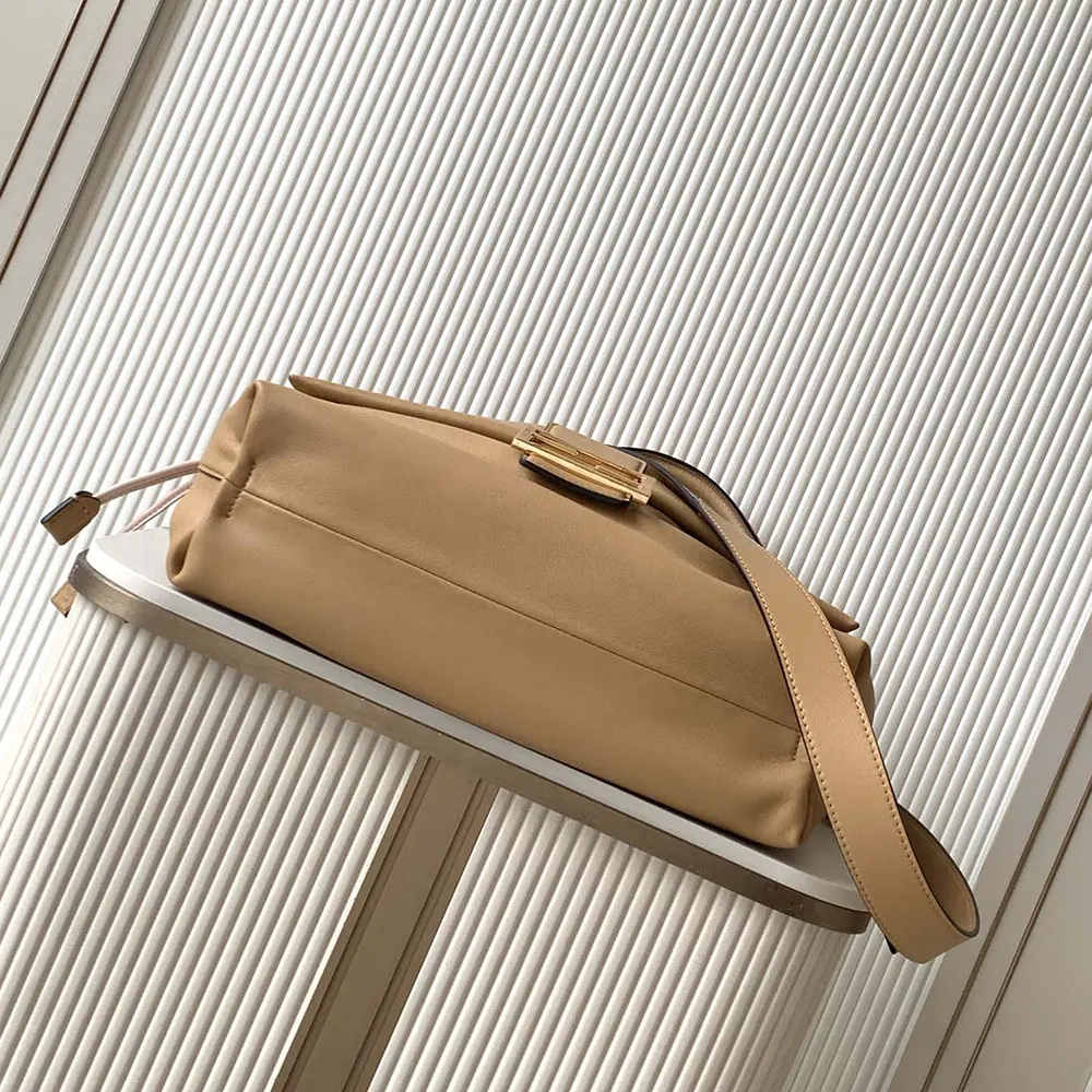 Fendi Women Mamma Baguette Large Cappuccino Nappa Leather Bag - image 5
