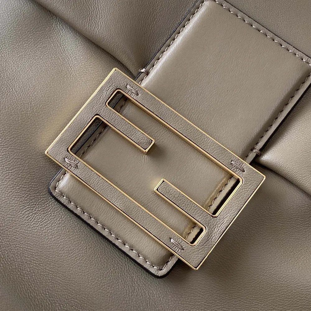 Fendi Women Mamma Baguette Large Dove Gray Nappa Leather Bag - image 9