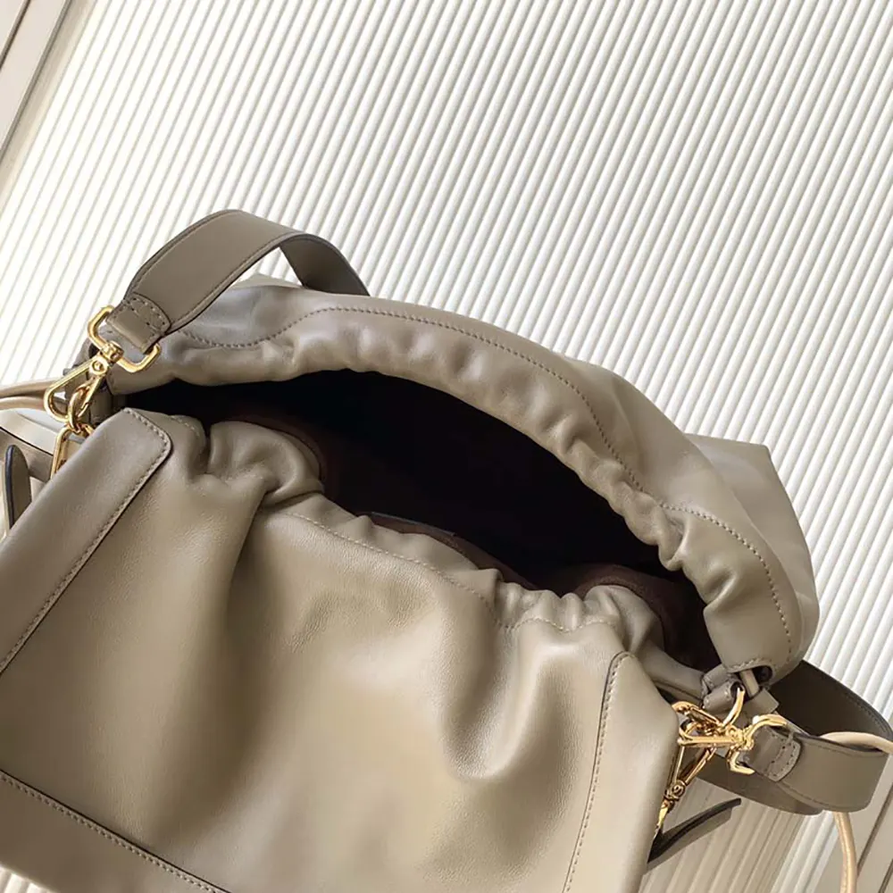 Fendi Women Mamma Baguette Large Dove Gray Nappa Leather Bag - image 6