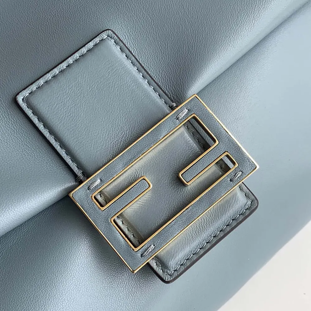 Fendi Women Mamma Baguette Medium Mercury Blue Nappa Leather Bag - image 8