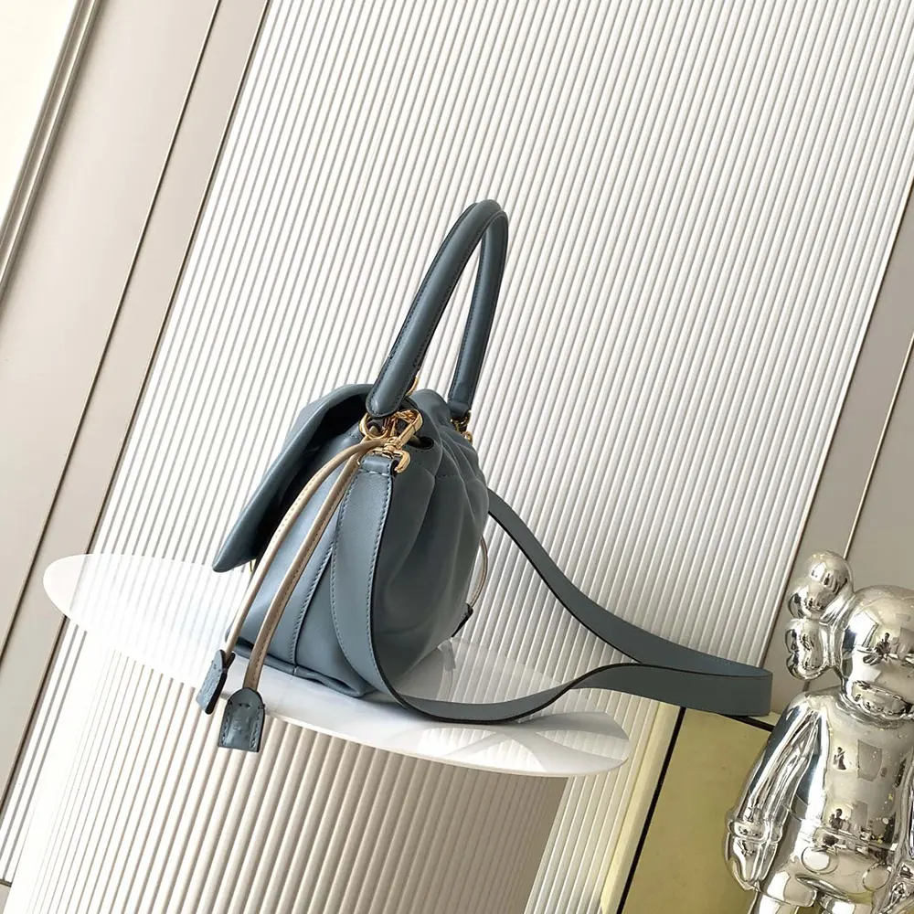 Fendi Women Mamma Baguette Medium Mercury Blue Nappa Leather Bag - image 4