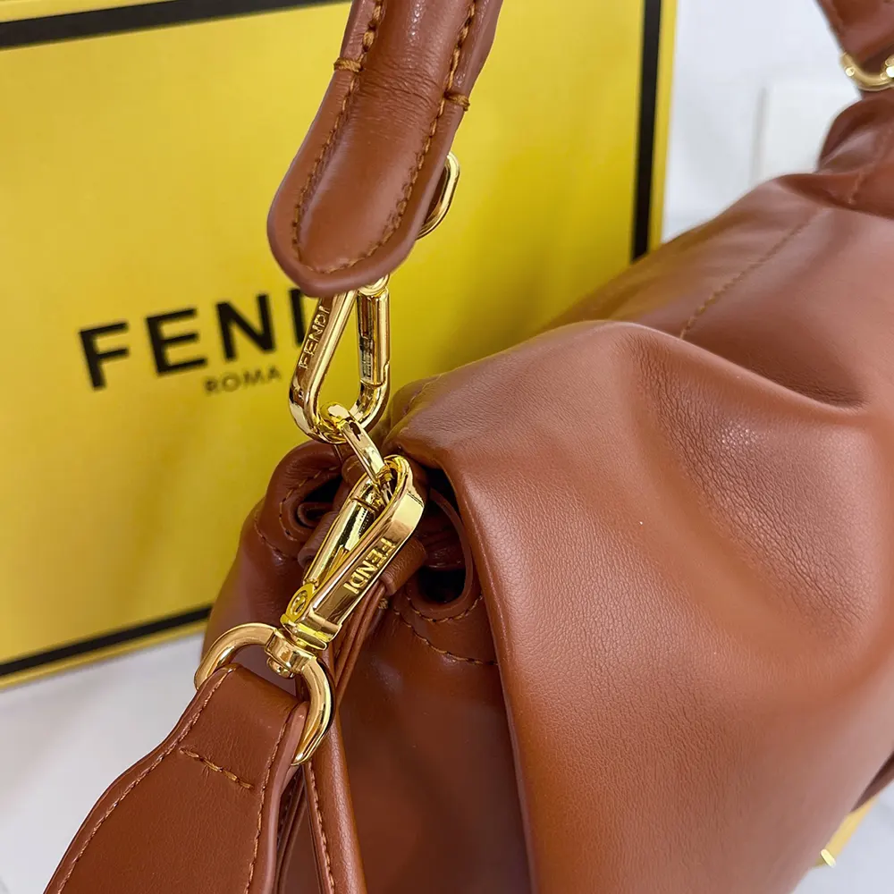 Fendi Women Mamma Baguette Medium Sienna Brown Nappa Leather Bag - image 7