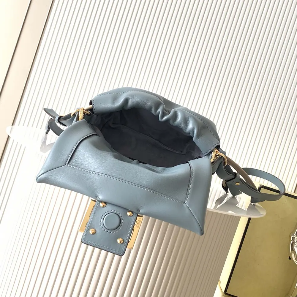 Fendi Women Mamma Baguette Small Mercury Blue Nappa Leather Mini-bag - image 6