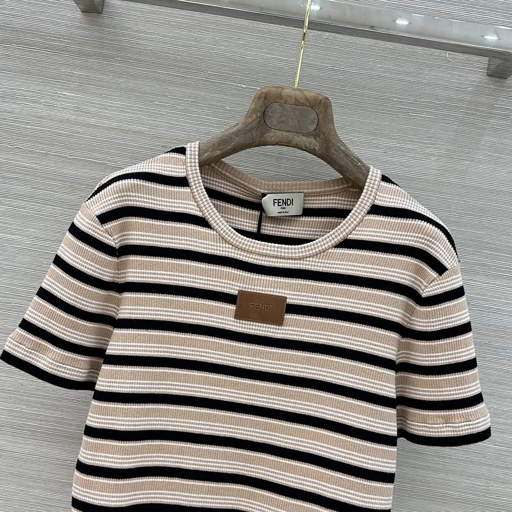 Fendi Women Top Multicolor Striped Cotton Jumper - image 4