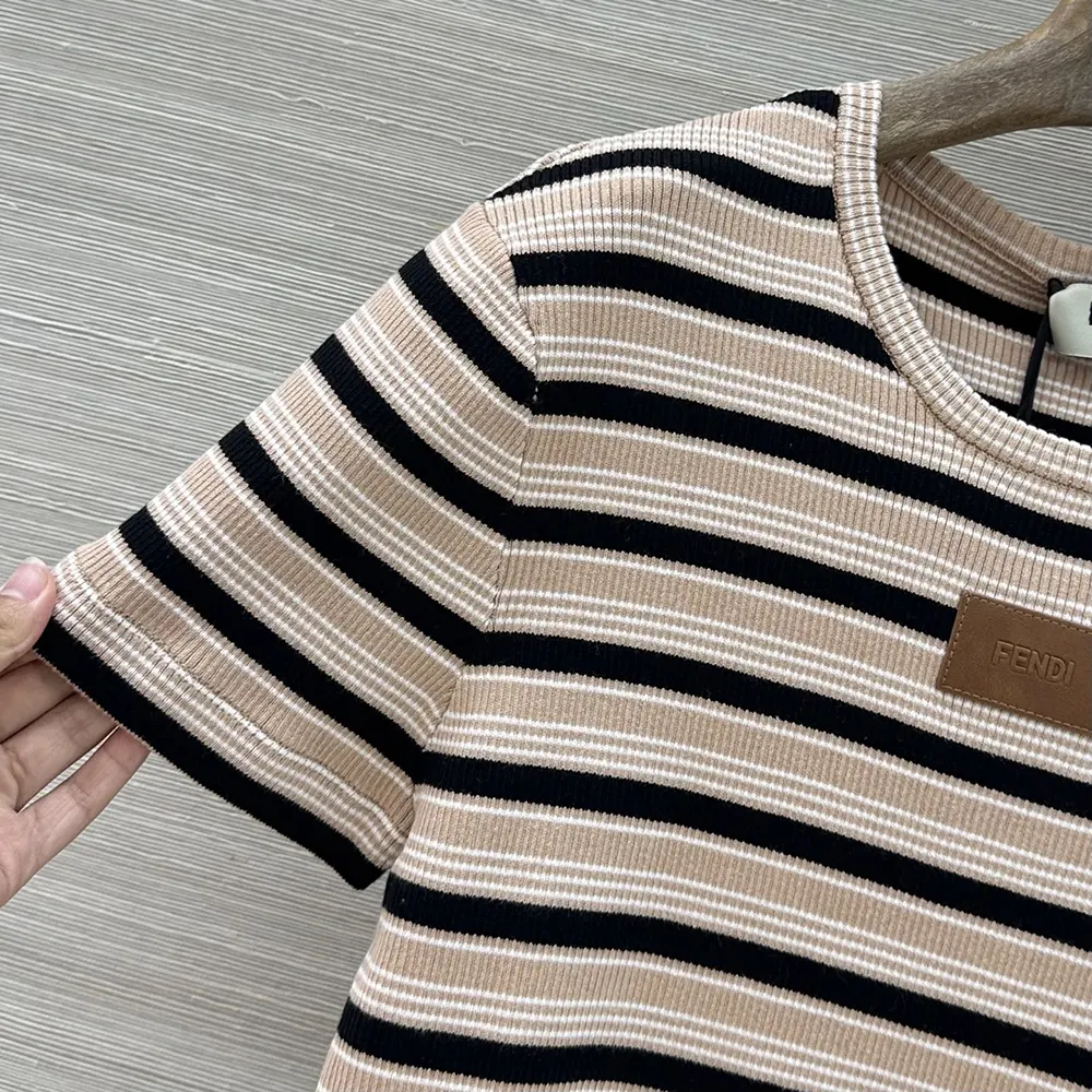 Fendi Women Top Multicolor Striped Cotton Jumper - image 7