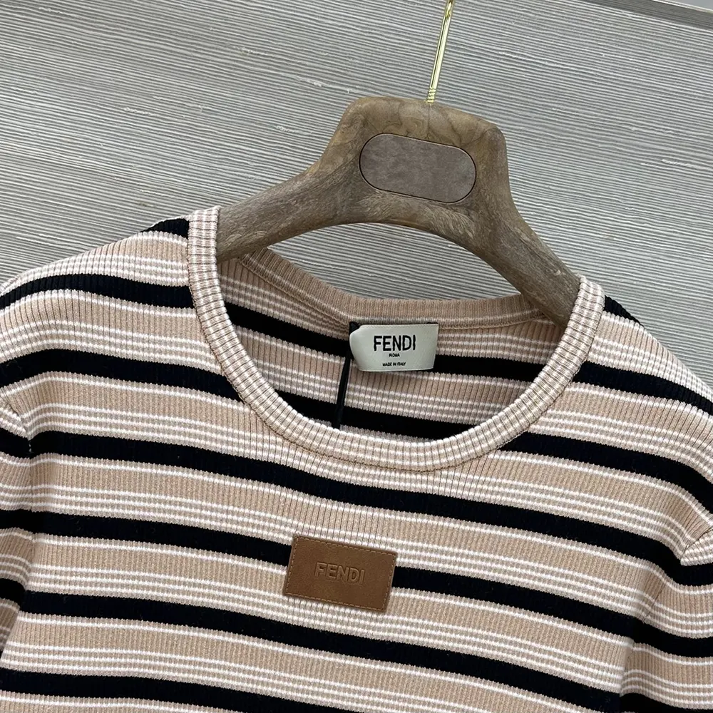 Fendi Women Top Multicolor Striped Cotton Jumper - image 5