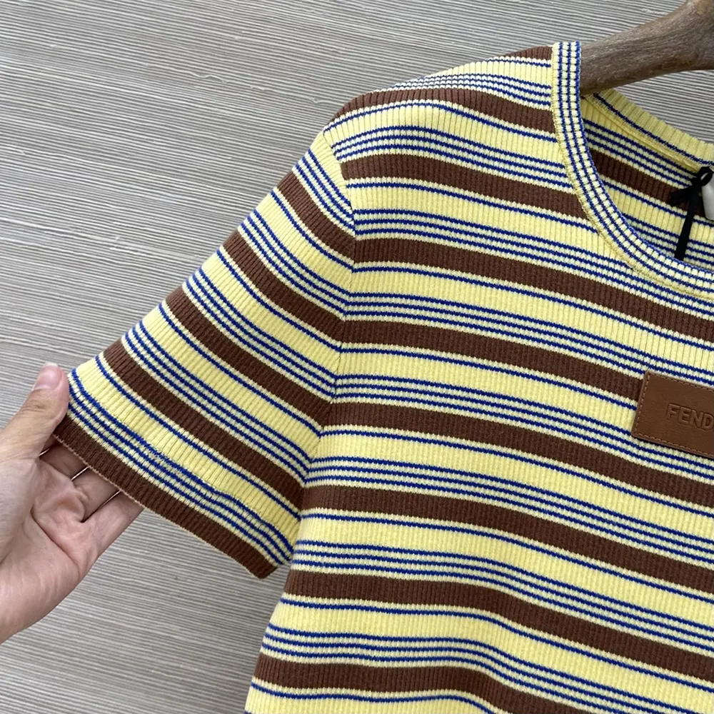 Fendi Women Top Multicolor Striped Cotton Jumper - image 7