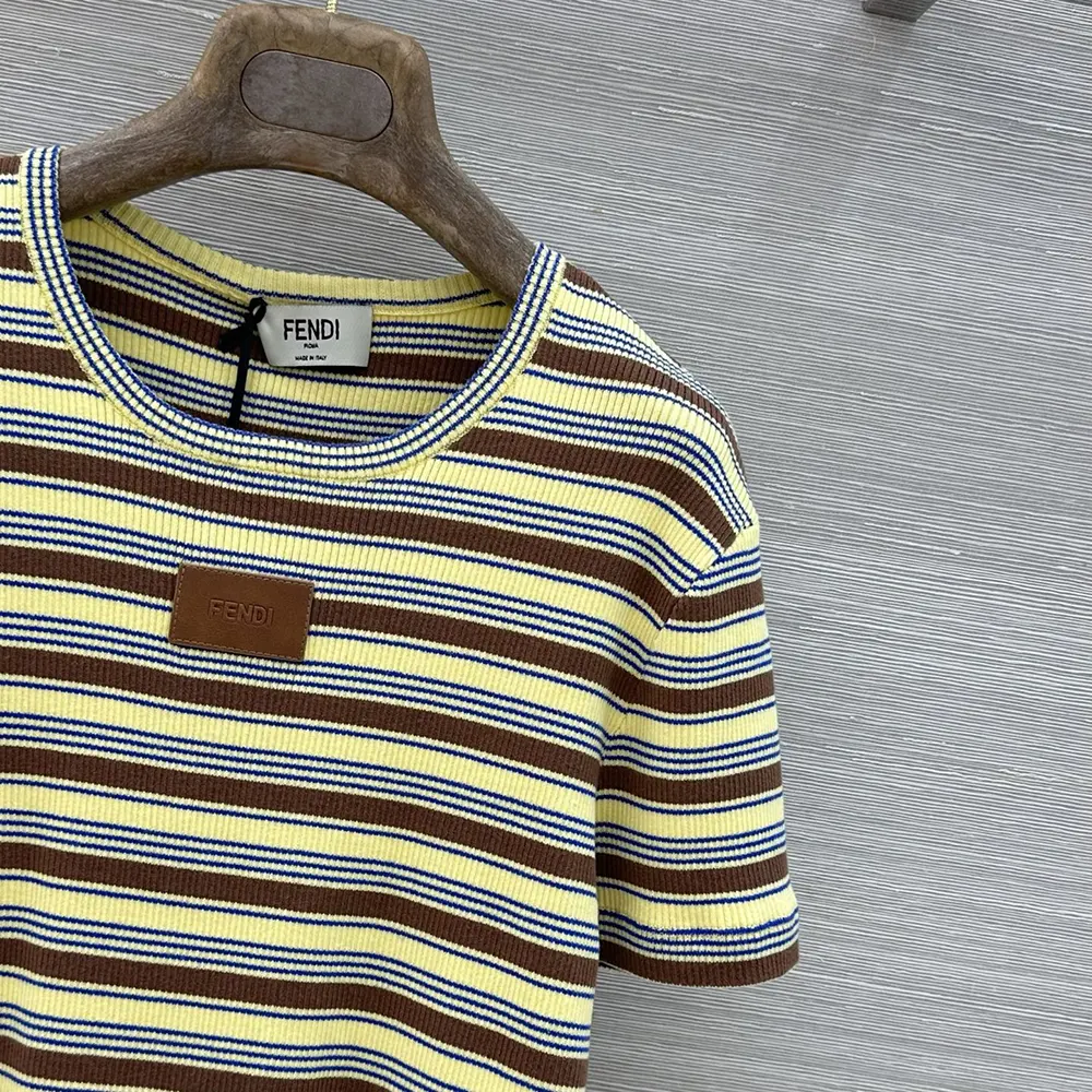 Fendi Women Top Multicolor Striped Cotton Jumper - image 6
