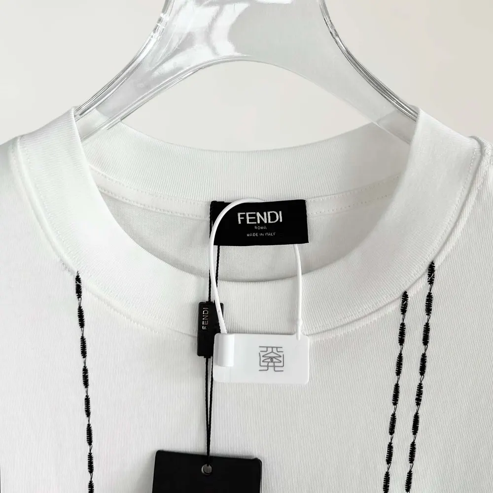 Fendi Men White Cotton T-shirt - image 5
