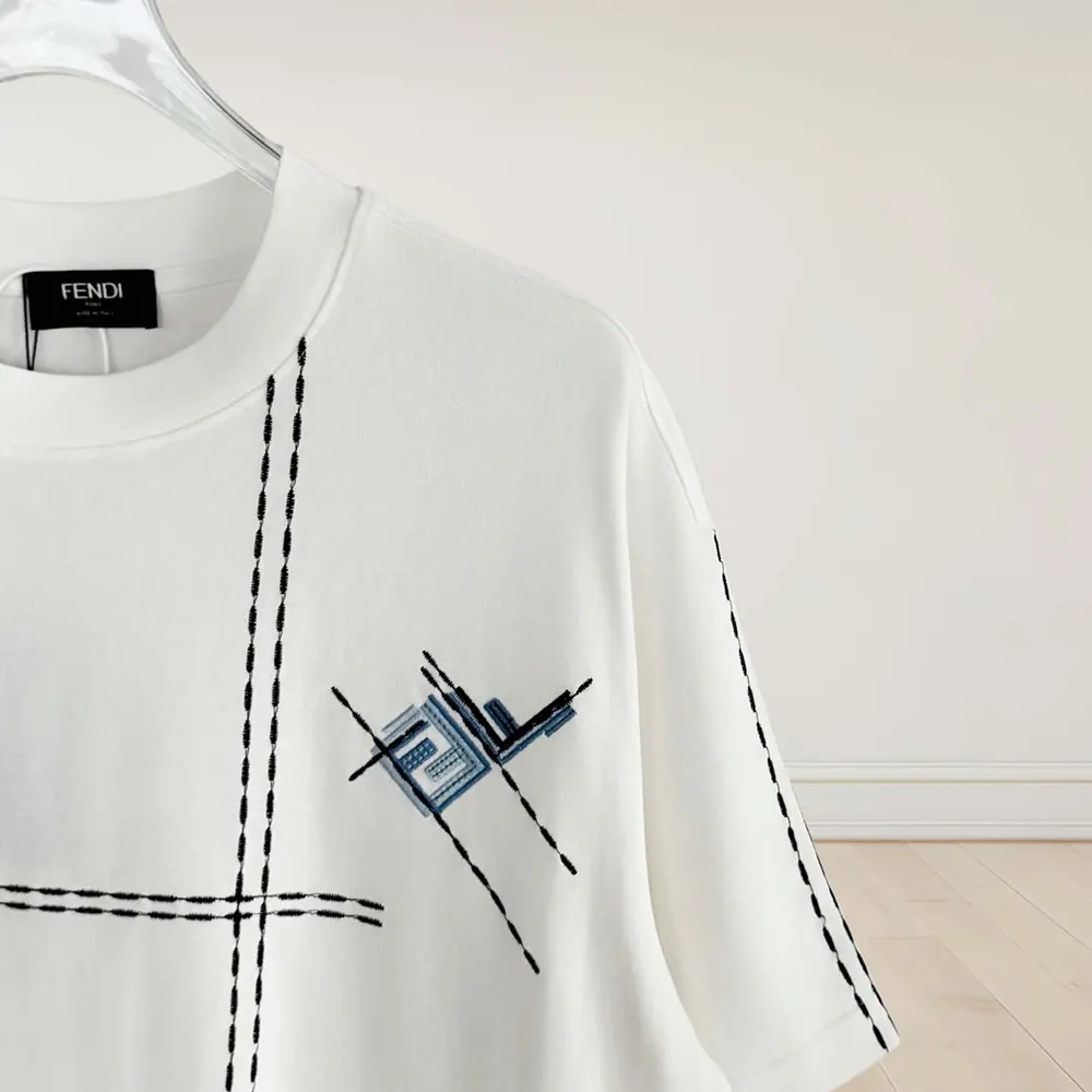 Fendi Men White Cotton T-shirt - image 4
