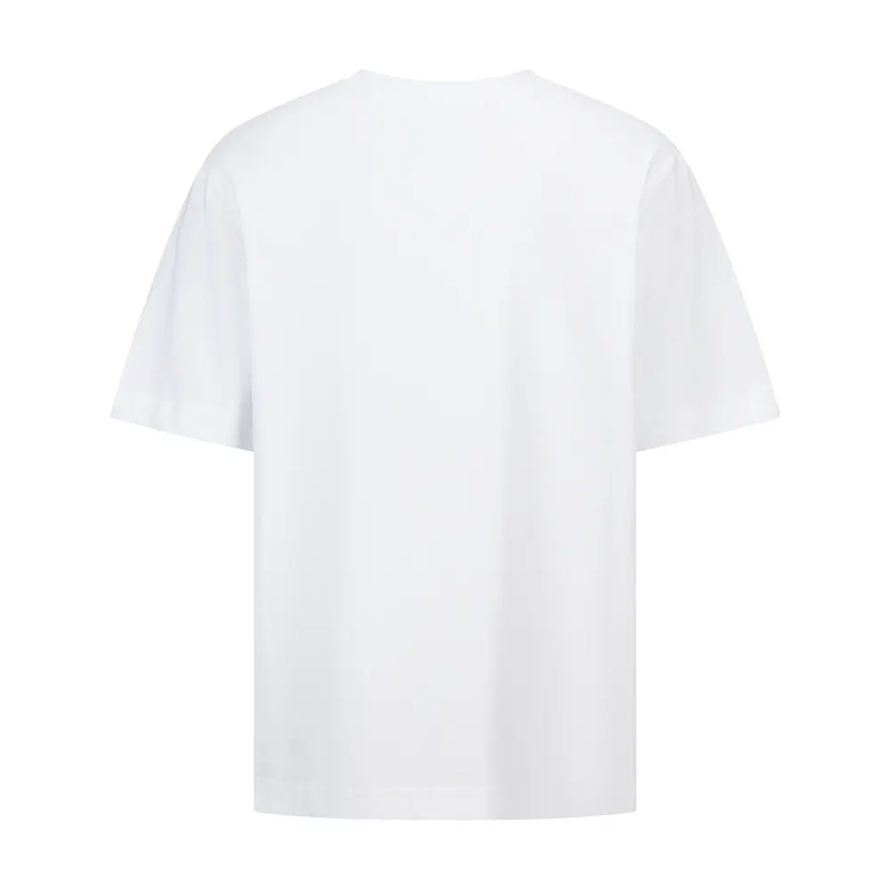 Side angle of Fendi Men White Cotton T-shirt displaying smooth fabric texture