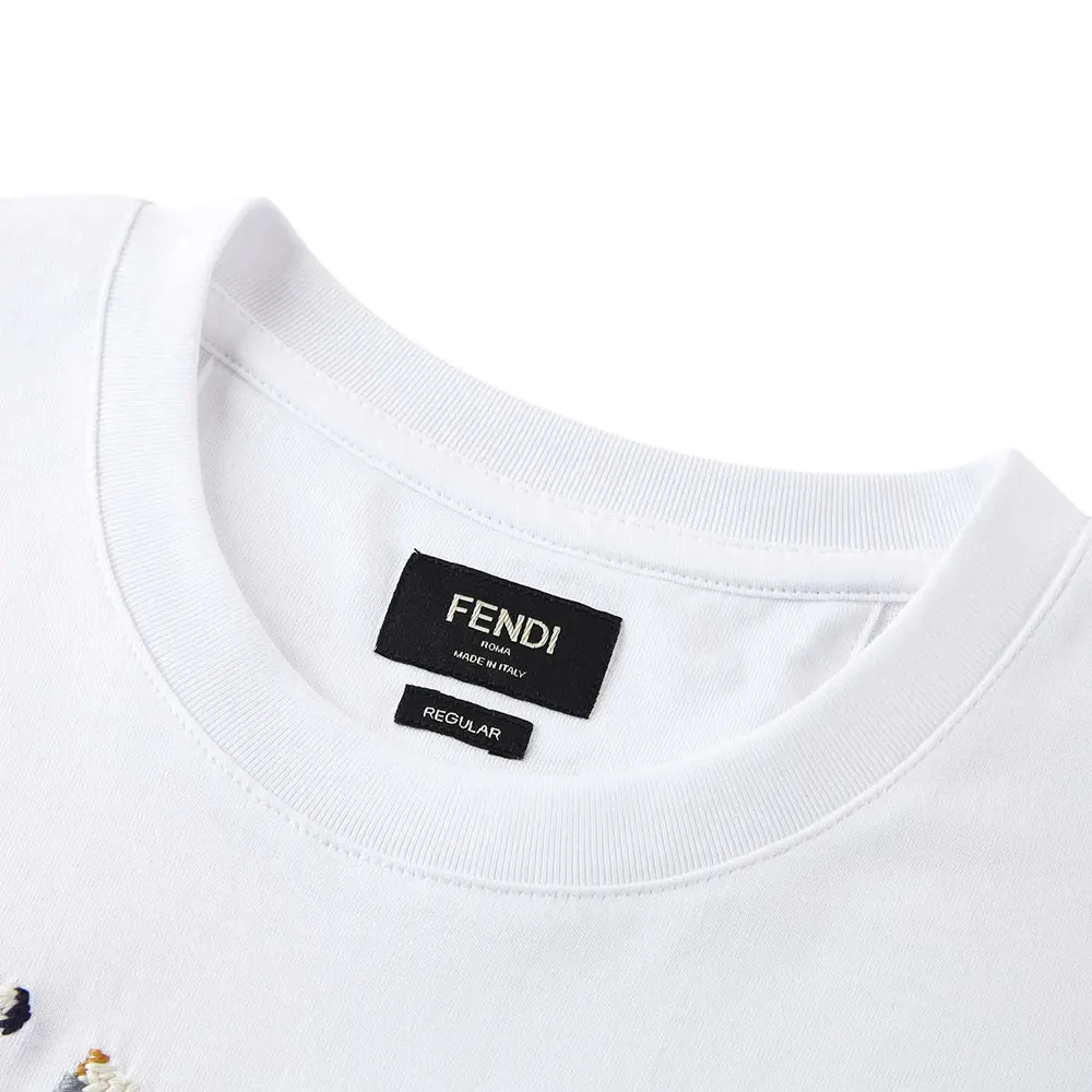 Fendi Men White Cotton T-shirt - image 4