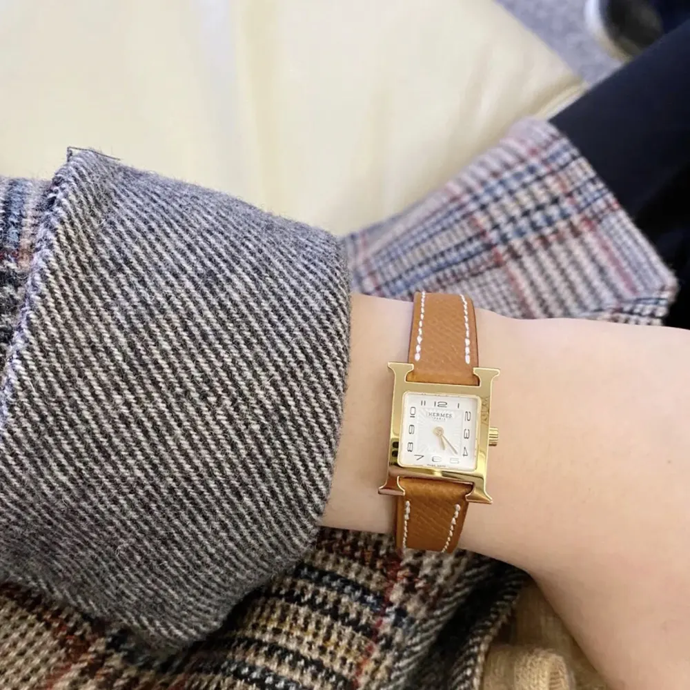 Hermes Women Heure H Watch Mini Model 21 mm-Brown - image 5