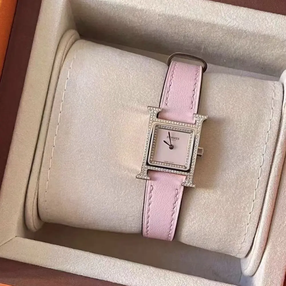 Hermes Women Heure H Watch Mini Model 21 mm-Pink - image 4