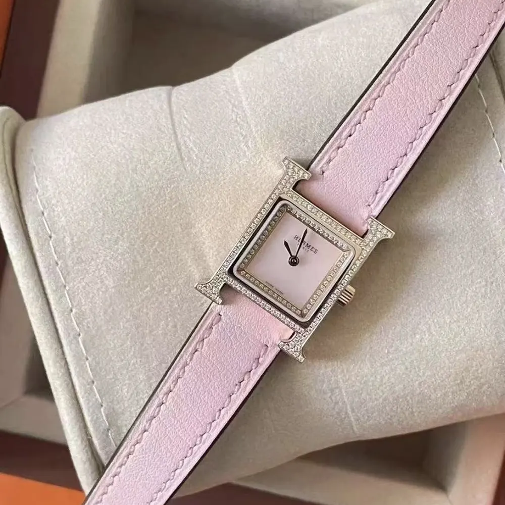 Hermes Women Heure H Watch Mini Model 21 mm-Pink - image 5