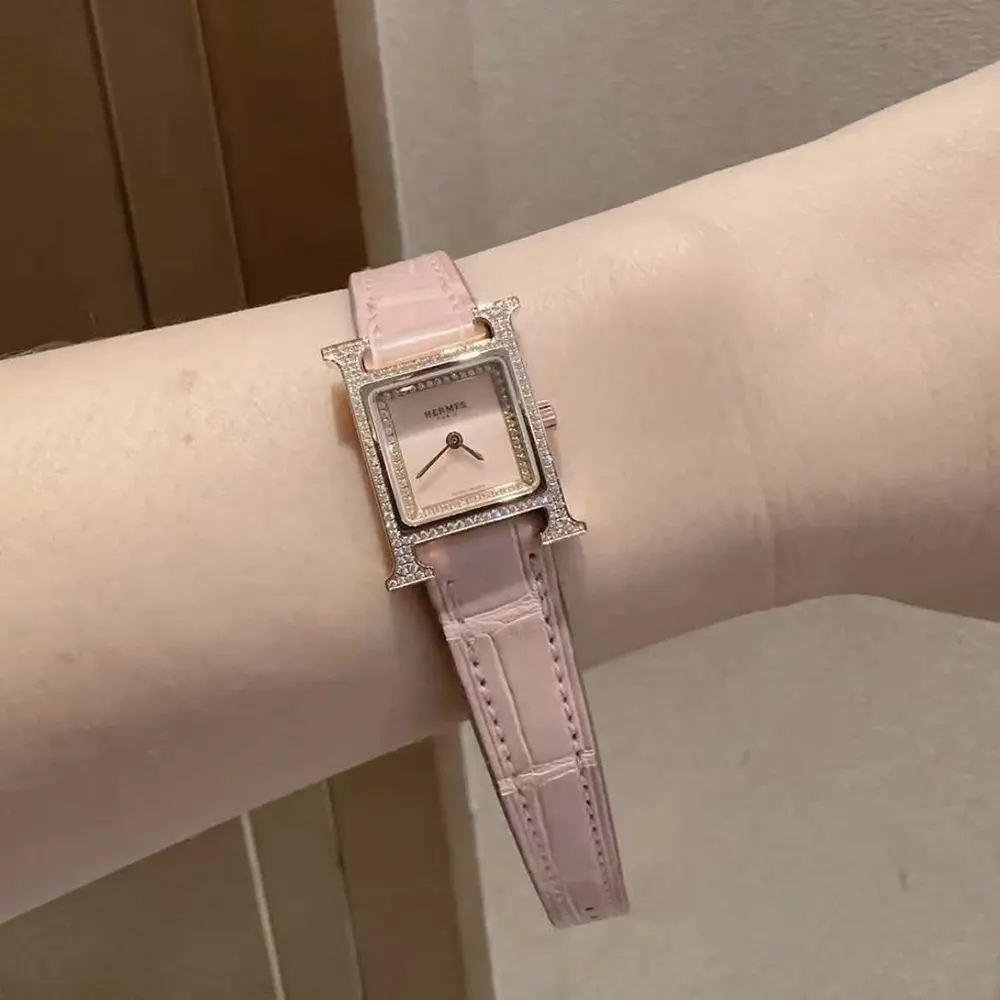 Hermes Women Heure H Watch Mini Model 21 mm-Pink - image 6